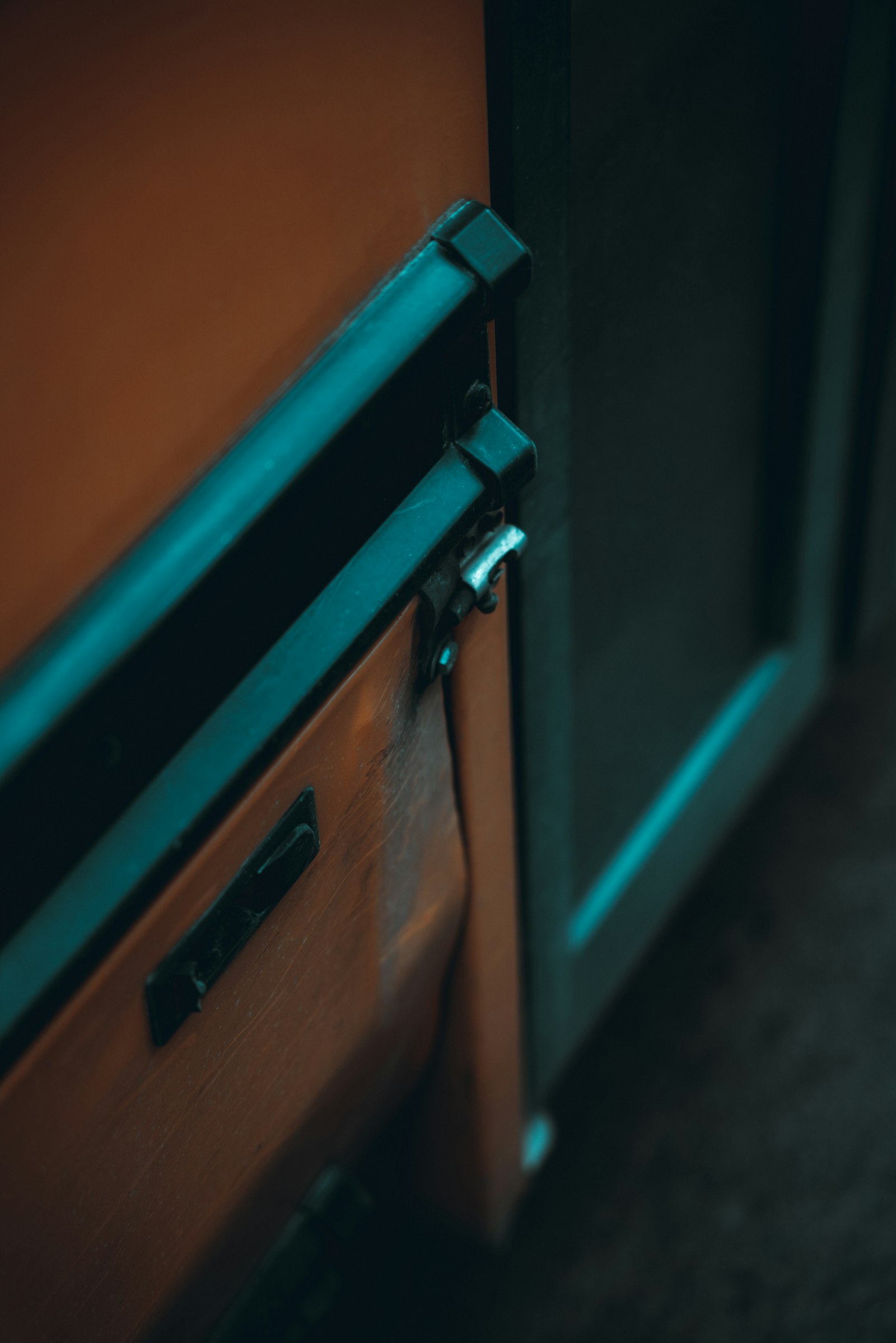 brushed steel hinge detail